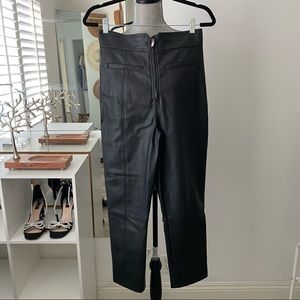 H&M faux leather black trousers